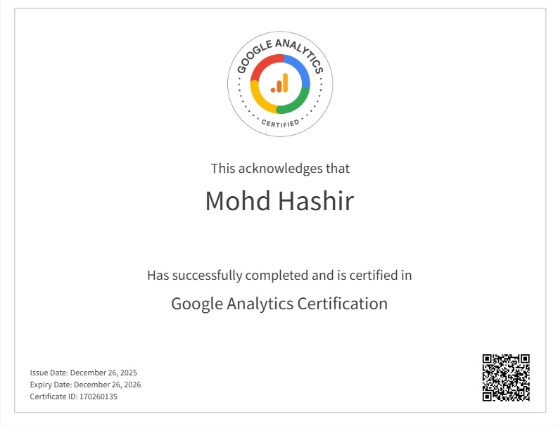 google analytics certification